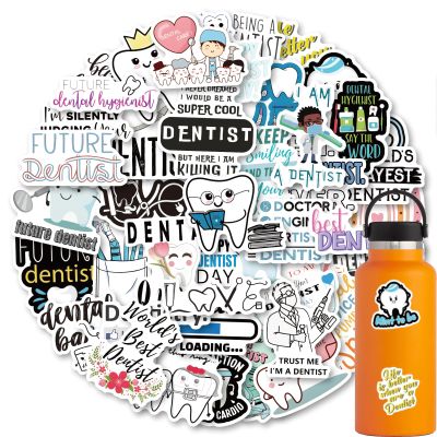 100Pcs Dentist Stickers, Doctor Nurse Waterproof Vinyl Stickers Decals for Laptop Water Bottle Bumper Luggage Computer Skateboard Snowboard. Gift for Kids Girls Teens
