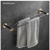 Gold and Black Towel Bar Wall-Mounted Stainless Steel Towel Rail Bathroom Accessories Sets Paper Holder Towel Ring Toilet Brush,Double Pole view 3