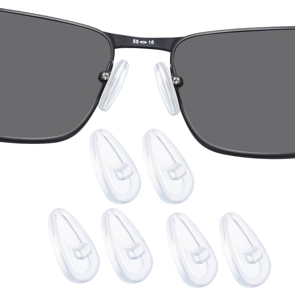 DROGO Silicone Replacement Nose Pads for Oakley Eyeglass/Sunglass Wiretap 2.0/Base Plate/Surface Plate/Wingback SQ/Wingfold/Conductor 6(8)/Savitar/Tincup (Carbon) /Tincup 0.5 Ti - 3 Pairs