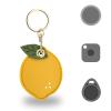 Universal Smart Tag Holder Fit for Tile Mate, AirTag, Galaxy SmartTag, eufy SmartTrack Link, Key Fob, Leather Cute Air Tracker Case with Key Rings, (Lemon) view 1