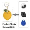 Universal Smart Tag Holder Fit for Tile Mate, AirTag, Galaxy SmartTag, eufy SmartTrack Link, Key Fob, Leather Cute Air Tracker Case with Key Rings, (Lemon) view 2