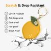Universal Smart Tag Holder Fit for Tile Mate, AirTag, Galaxy SmartTag, eufy SmartTrack Link, Key Fob, Leather Cute Air Tracker Case with Key Rings, (Lemon) view 3