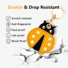 Cute Tile Mate Holder, Universal Case Fit for AirTag, eufy SmartTrack Link, Key Fob, Leather Smart Tag Case with Key Rings (Ladybug) view 3