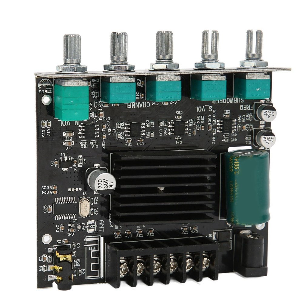 BT 5.0 Aux Amplifier Board, High Power Sound Stereo DC1224V PCB Digital Power Amplifier Board for 15100W 48 Speakers