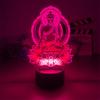 Jinnwell 3D Buddha Night Light Lamp Illusion 7 Color Changing Touch Switch Table Desk Decoration Lamps Acrylic Flat ABS Base USB Cable Birthday Gift Toys view 2