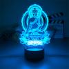 Jinnwell 3D Buddha Night Light Lamp Illusion 7 Color Changing Touch Switch Table Desk Decoration Lamps Acrylic Flat ABS Base USB Cable Birthday Gift Toys view 3