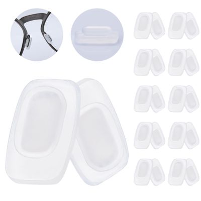 MYCOURAG 10 Pairs Replacement Silicone Rubber Nose Pieces Compatible with Costa South Point/Flagler/Ponce/Fernandina/Shipmaster/Wader; Oakley Cartridge/Spindle/Latch Key/Diecutter/Latch Alpha,White