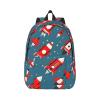 BrUgui Casual Canvas Backpack, Laptop Rucksack,Shoulder Travel Camping Hiking Backpacks for Men Women-Cartoon Rockets view 1