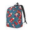 BrUgui Casual Canvas Backpack, Laptop Rucksack,Shoulder Travel Camping Hiking Backpacks for Men Women-Cartoon Rockets view 2