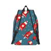 BrUgui Casual Canvas Backpack, Laptop Rucksack,Shoulder Travel Camping Hiking Backpacks for Men Women-Cartoon Rockets view 3