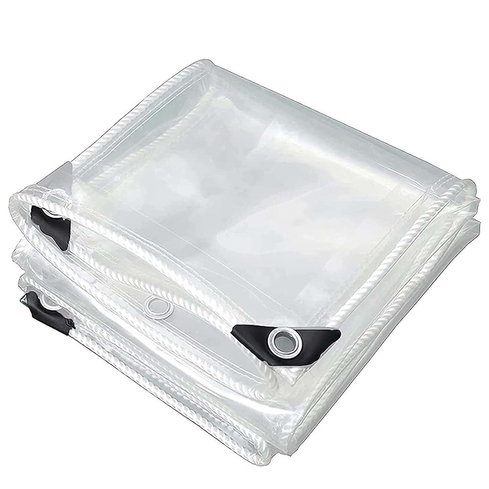 Amunpitic Outdoor Tarp 13.12x19.69ft, Waterproof Tarpaulin Transparent, Duty Heavy Thick Tarpaulins Windproof, Cold Weather Resistan, with Grommets, for Greenhouse Balcony Garden
