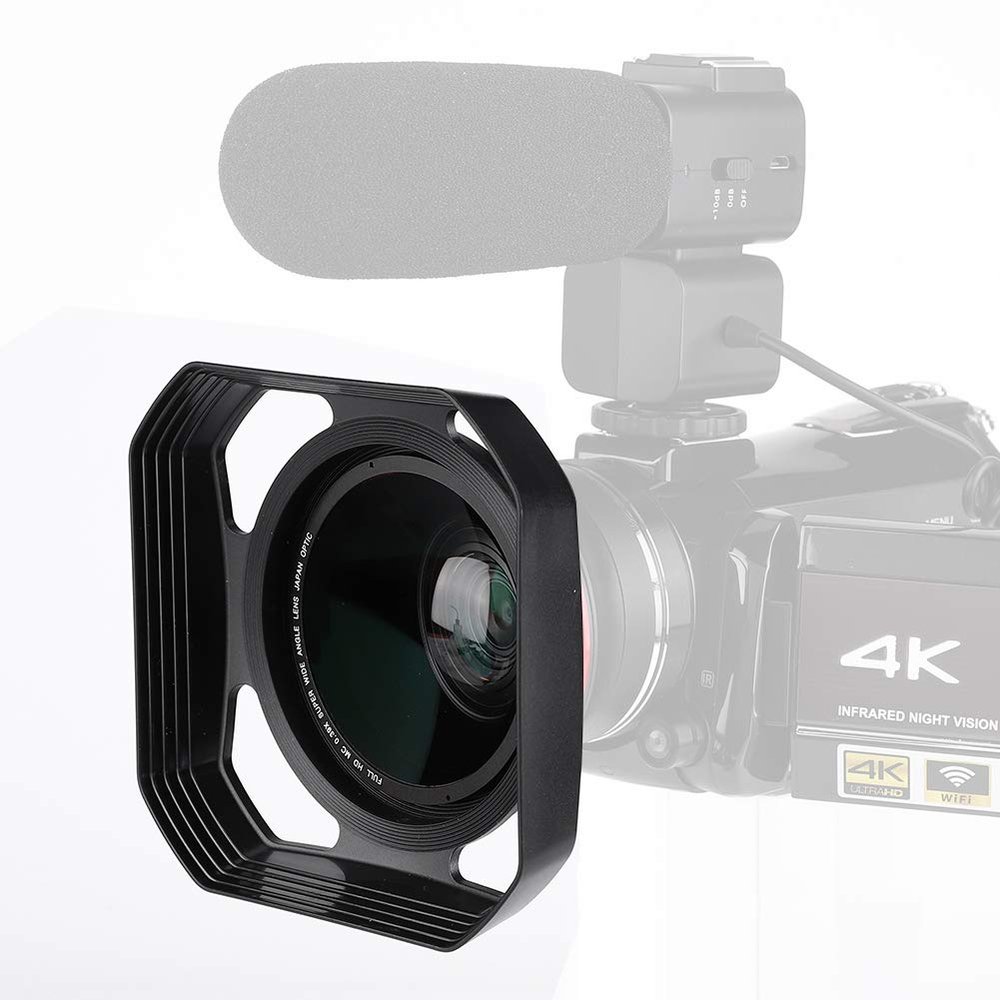 37mm/72mm DV Camera Lens Hood Preventing Needless Light, Enhancing Image Clarity and Color Reproduction for Backlit, Sidelight or Flash Photography