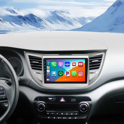 Android CarPlay Radio for 2015-2018 Hyundai Tucson, 9'' Touch Screen for Tucson Bluetooth Radio with Wireless CarPlay Android Auto Support GPS Navigation Mirror Link FM RDS DSP 2+64G