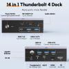 TobenONE Thunderbolt 4 Dock with Power Adapter, Thunderbolt Certified, Dual/Triple 4K@60Hz Monitor Docking Station for Windows, Mac, and Chrome (40Gbps, HDMI, DP, 6xUSB Ports, SD/TF4.0) view 2