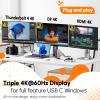TobenONE Thunderbolt 4 Dock with Power Adapter, Thunderbolt Certified, Dual/Triple 4K@60Hz Monitor Docking Station for Windows, Mac, and Chrome (40Gbps, HDMI, DP, 6xUSB Ports, SD/TF4.0) view 3