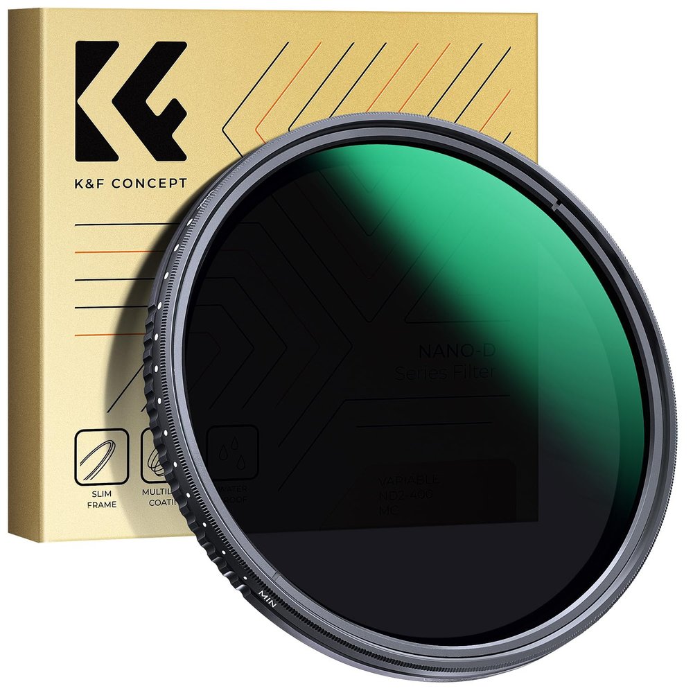 K&F CONCEPT 72mm Variable ND2-400 ND Lens Filter Waterproof 1-9 Stops Adjustable Ultra-Thin Camera Lens ND Filter with 24 Multi-Layer Coatings (D-Series)