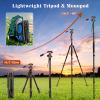 Nietoto 2 in 1 Camera Tripod & Hunting Stand Foldable, 68" Ball Head Tripod for Camera and Phone, Heavy Duty Tripod for DSLR Camera Lasers Binoculars Telescope Spotting Scope, Min Size 16.5" with Bag view 3
