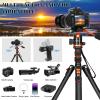 Nietoto 2 in 1 Camera Tripod & Hunting Stand Foldable, 68" Ball Head Tripod for Camera and Phone, Heavy Duty Tripod for DSLR Camera Lasers Binoculars Telescope Spotting Scope, Min Size 16.5" with Bag view 4