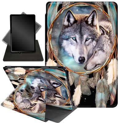 Case for Kindle Scribe 10.2 inch 2022 Release, 360 Degree Rotating Stand Smart Protective Cover Case for 10.2 Amazon Kindle Scribe 2022 Release,Dream Catcher Wolf
