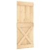 vidaXL Narvik 33.5"x82.7" Solid Pine Wood Sliding Barn Door, Modern Rustic Interior Door for Bedroom Kitchen Closet Garage - Natural Brown, Space-Saving & Easy Install (Without Hardware Kits) view 1