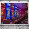 BELECO 10x6.5ft Fabric Gaming Slot Machines Backdrop Casino Gambling Machines Luck Play Casino Gamble Game Hall Photography Background Casino Theme Party Decorations Photoshoot Studio Booth Props view 4