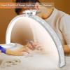 30in Half Moon Light for Nail Desk, Touch Control With Phone Holder, Adjustable Brightness and Color Temperature view 4