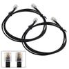 XANHAM Phone Cable 3 Feet Short Telephone Line Cord with RJ11 6P4C Connectors for Landline Phone, Fax Machine and Modem, for Both in-Wall and Out-Wall Using, Black, 2 Pack, AV04602 view 1