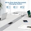 45W USB C Recessed Power Strip,Flush Mount Desk Recessed Outlet,Space-Saver for Furniture Side Table,2 USB-C &2 USB-A Ports,2 AC Outlets,6ft Cord,Ultra Thin Flat Plug view 2