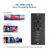 45W USB C Recessed Power Strip,Flush Mount Desk Recessed Outlet,Space-Saver for Furniture Side Table,2 USB-C &2 USB-A Ports,2 AC Outlets,6ft Cord,Ultra Thin Flat Plug view 3