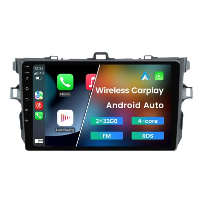 Android 13 Car Stereo Radio for Toyota Corolla 2009-2012, Biorunn 9 inch GPS Wireless Wired Car-Play Android Auto IPS Touch Screen Navi WiFi FM RDS Head Unit 2GB RAM 32GB ROM