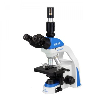Accu-Scope Digital Microscope with Eyepiece Camera, EXC-103-EP - Trinocular Head, 40-1000X Magnification, Cordless LED Illumination - 5.1 Megapixel Images, 26 FPS Video, USB 2.0 Output