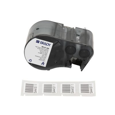 Brady Authentic (M5-97-488) Solvent Resistant Polyester Labels 0.9 in H x 0.9 in W Black on White, 280 Labels. for use with The BMP51 and M511 Label Printers