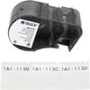 Brady Authentic (M5-32-427) Self-Laminating Vinyl Wrap Around Labels 1.5" H x 1.5" W Black on White, Clear, 180 Labels. for use with The BMP51 and M511 Label Printers view 1