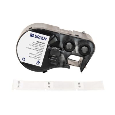 Brady Authentic (M4-90-427) Self-Laminating Vinyl Wrap Around Labels 1.5" H x 0.75" W Black on White, Clear, 180 Labels. for use with The BMP41, BMP51, and M511 Label Printers