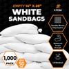 Xpose Safety Heavy Duty Sand Bags with Tie Strings  Empty Woven Polypropylene Sandbags for Hurricane Flood Protection, 50 lb Capacity, 14" x 26", White, Pack of 1000 view 2