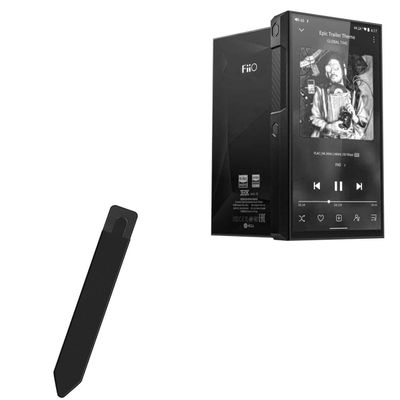 BoxWave Stylus Pouch Compatible with FiiO M11 Plus - Stylus PortaPouch, Pen Stylii Holder Carrier Portable Self-Adhesive - Jet Black