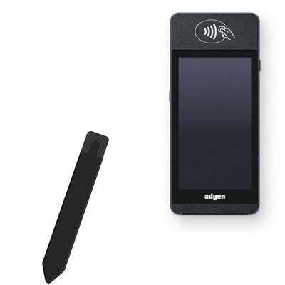 BoxWave Stylus Pouch Compatible with Adyen S1E - Stylus PortaPouch, Pen Stylii Holder Carrier Portable Self-Adhesive - Jet Black