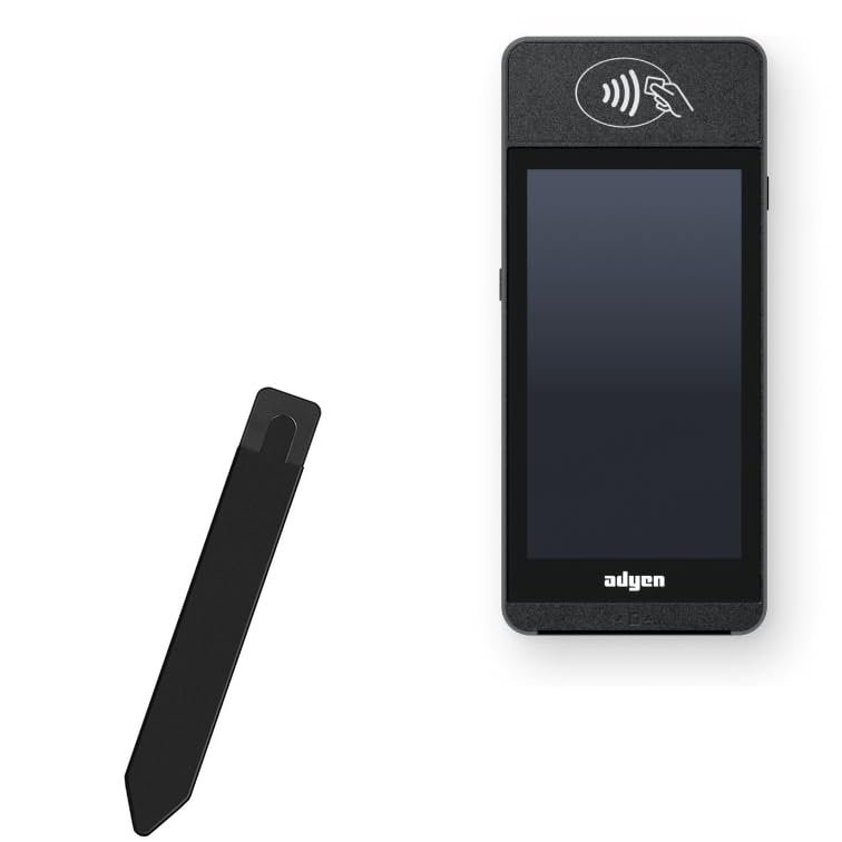BoxWave Stylus Pouch Compatible with Adyen S1E - Stylus PortaPouch, Pen Stylii Holder Carrier Portable Self-Adhesive - Jet Black