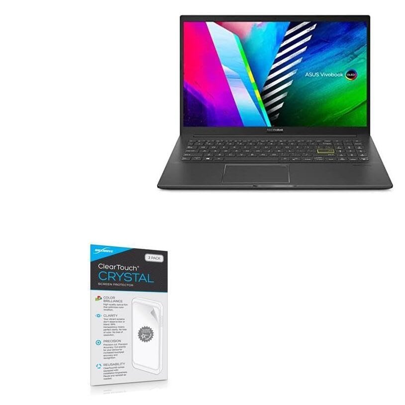 BoxWave Screen Protector Compatible with ASUS Vivobook 15 OLED (K513) - ClearTouch Crystal (2-Pack), HD Film Skin - Shields from Scratches