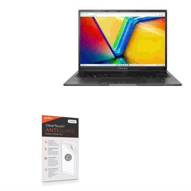 BoxWave Screen Protector Compatible with ASUS Vivobook 14X OLED (K3405) - ClearTouch Anti-Glare (2-Pack), Anti-Fingerprint Matte Film Skin