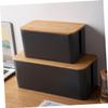 DOITOOL 2pcs Multifunctional Wire Storage Boxes Stylish Grain Socket Containers for Desk Organization for and Cables Home Office and Space-Saving view 2