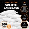 Xpose Safety Heavy Duty Sand Bags with Tie Strings  Empty Woven Polypropylene Sandbags for Hurricane Flood Protection, 50 lb Capacity, 14" x 26", White, Pack of 500 view 2