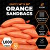 Xpose Safety Heavy Duty Sand Bags with Tie Strings  Empty Woven Polypropylene Sandbags for Hurricane Flood Protection, 50 lb Capacity, 14" x 26", Orange, Pack of 1000 view 2