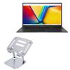 BoxWave Stand and Mount Compatible with ASUS Vivobook 17X (K3704) - Executive VersaView Laptop Stand, Ergonomic Adjustable Viewing Angle Metallic Riser - Metallic Silver view 1