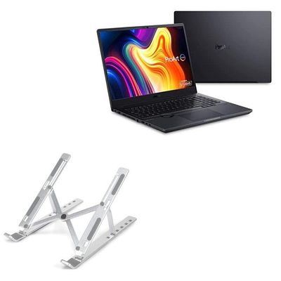 BoxWave Stand and Mount Compatible with ASUS ProArt Studiobook Pro 16 OLED (W7600) - Compact QuickSwitch Stand, Portable Multi Angle Viewing Foldable Riser - Metallic Silver
