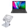 BoxWave Stand and Mount Compatible with ASUS Vivobook 15 OLED (K513) - Executive VersaView Laptop Stand, Ergonomic Adjustable Viewing Angle Metallic Riser - Metallic Silver view 1