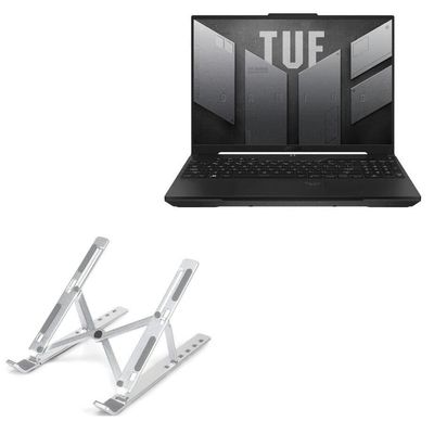 BoxWave Stand and Mount Compatible with ASUS TUF Gaming A16 Advantage Edition (2023) - Compact QuickSwitch Stand, Portable Multi Angle Viewing Foldable Riser - Metallic Silver