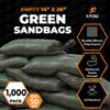 Xpose Safety Heavy Duty Sand Bags with Tie Strings Empty Woven Polypropylene Sandbags for Hurricane Flood Protection, 50 lb Capacity, 14" x 26", Green, Pack of 1000 view 3