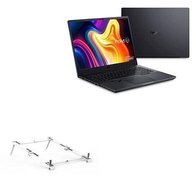 BoxWave Stand and Mount Compatible with ASUS ProArt Studiobook Pro 16 OLED (W7600) - Pocket Aluminum Stand 3-in-1, Portable Multi Angle Viewing Riser - Metallic Silver