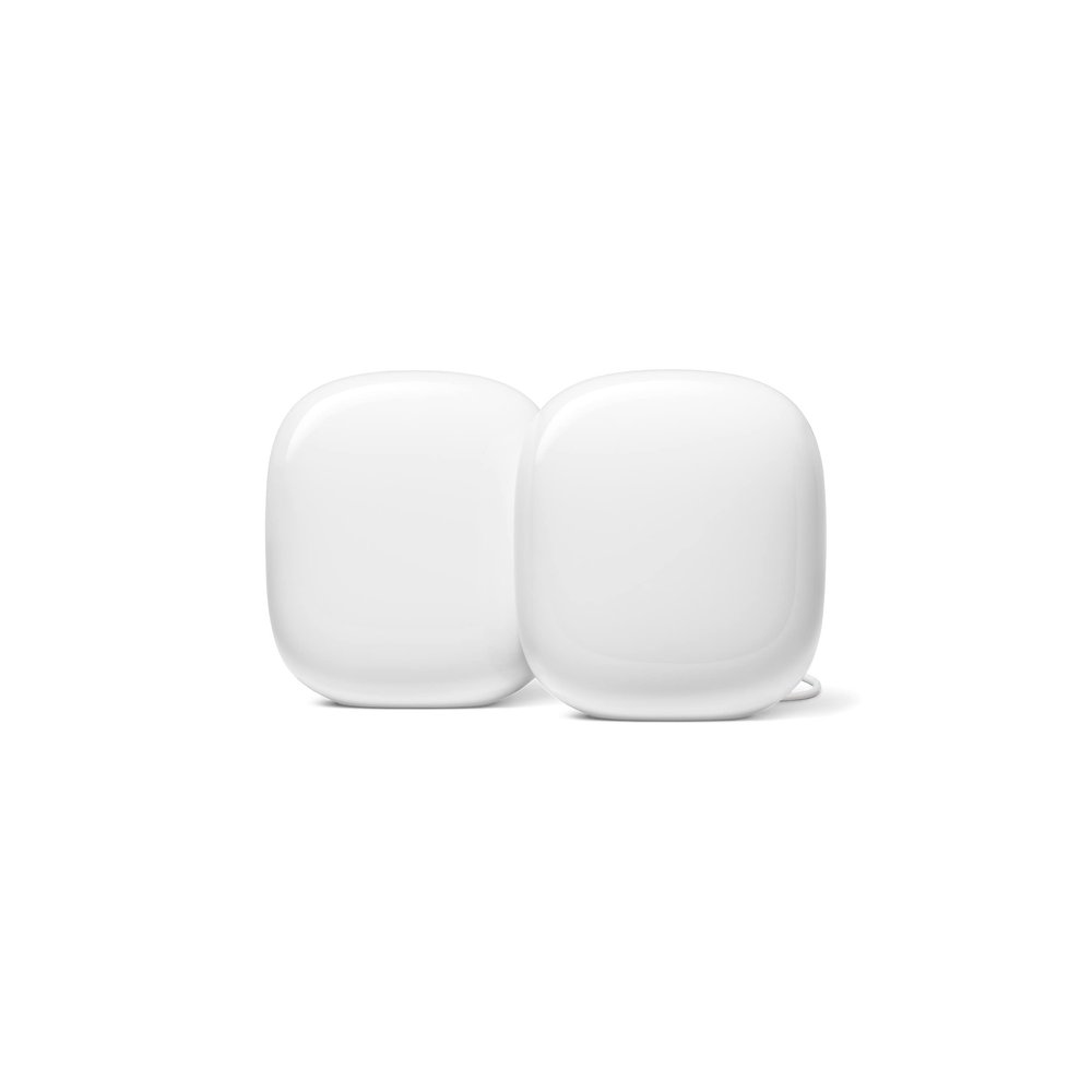 Google Nest WiFi Pro - Wi-Fi 6E - Reliable Home Wi-Fi System with Fast Speed and Whole Home Coverage - Mesh Router - 2 Pack - Snow (Renewed)